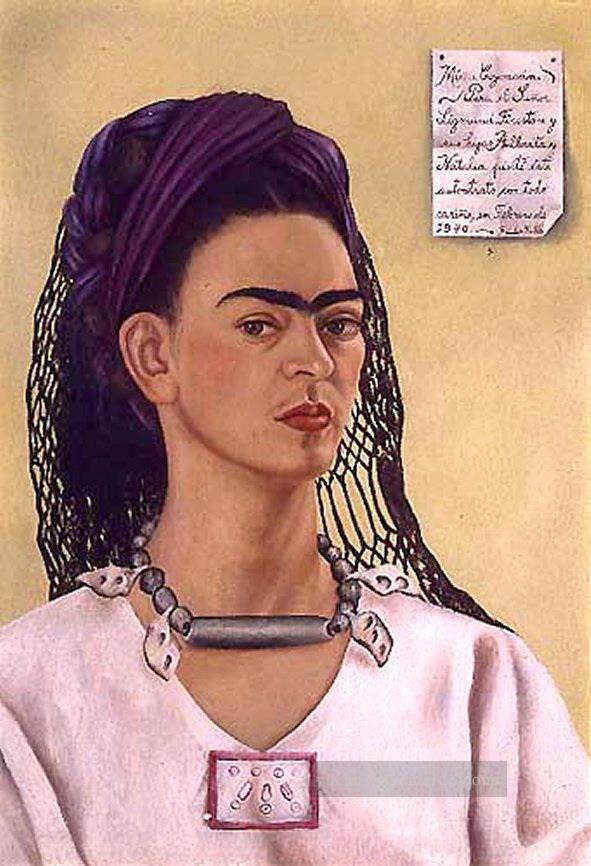 Selbstporträt Sigmund Firestone Frida gewidmet Frida Kahlo Ölgemälde